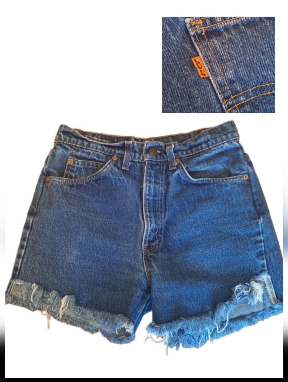 VTG Levi's Orange Tab Women's Blue Denim Cutoff Shorts 28